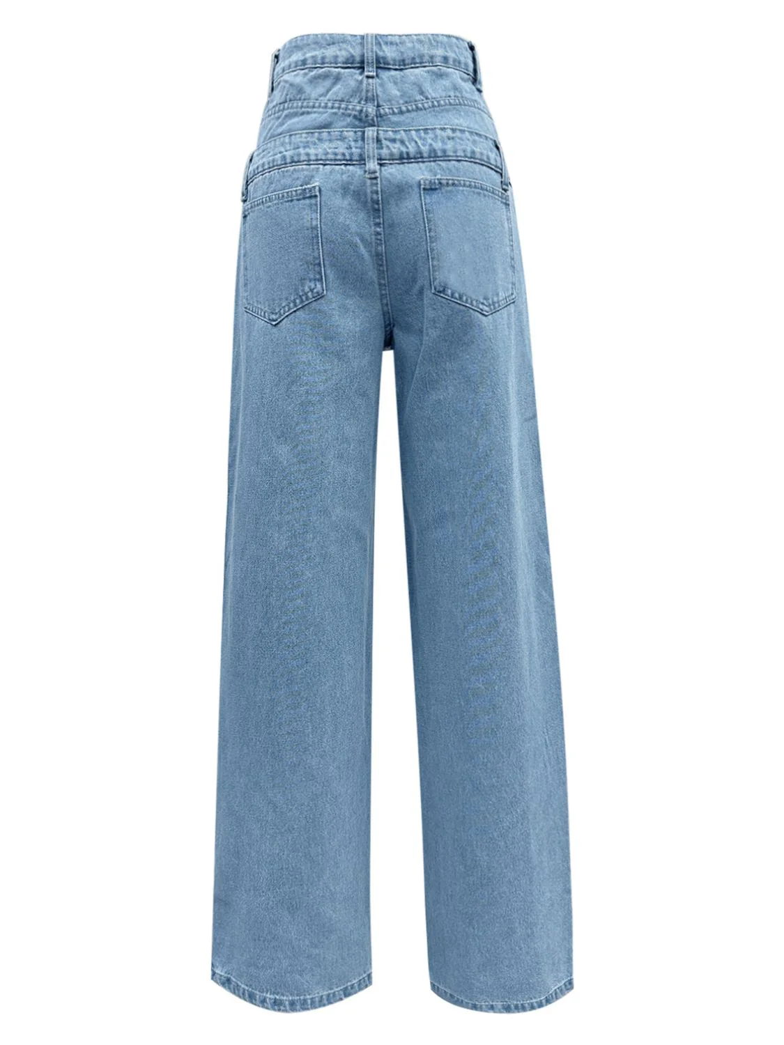 Faux Layered High Waist Jeans - Image 4
