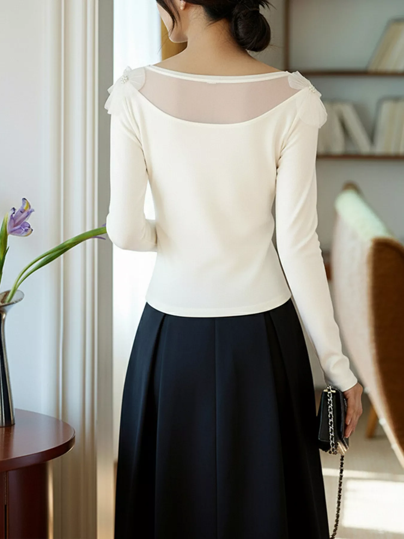 Floral Applique Long Sleeve T-Shirt - Image 5