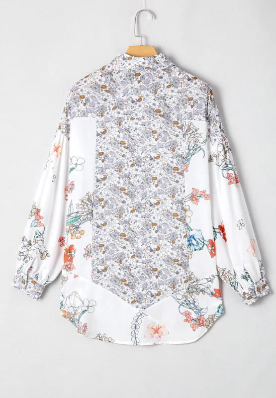 Floral Collared Neck Long Sleeve Shirt - Image 7