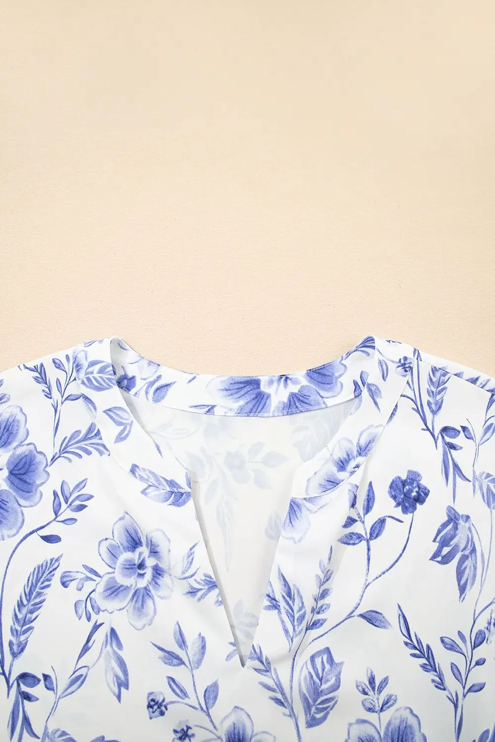 Floral Print Ricrac Trim Short Sleeve Blouse - Image 5