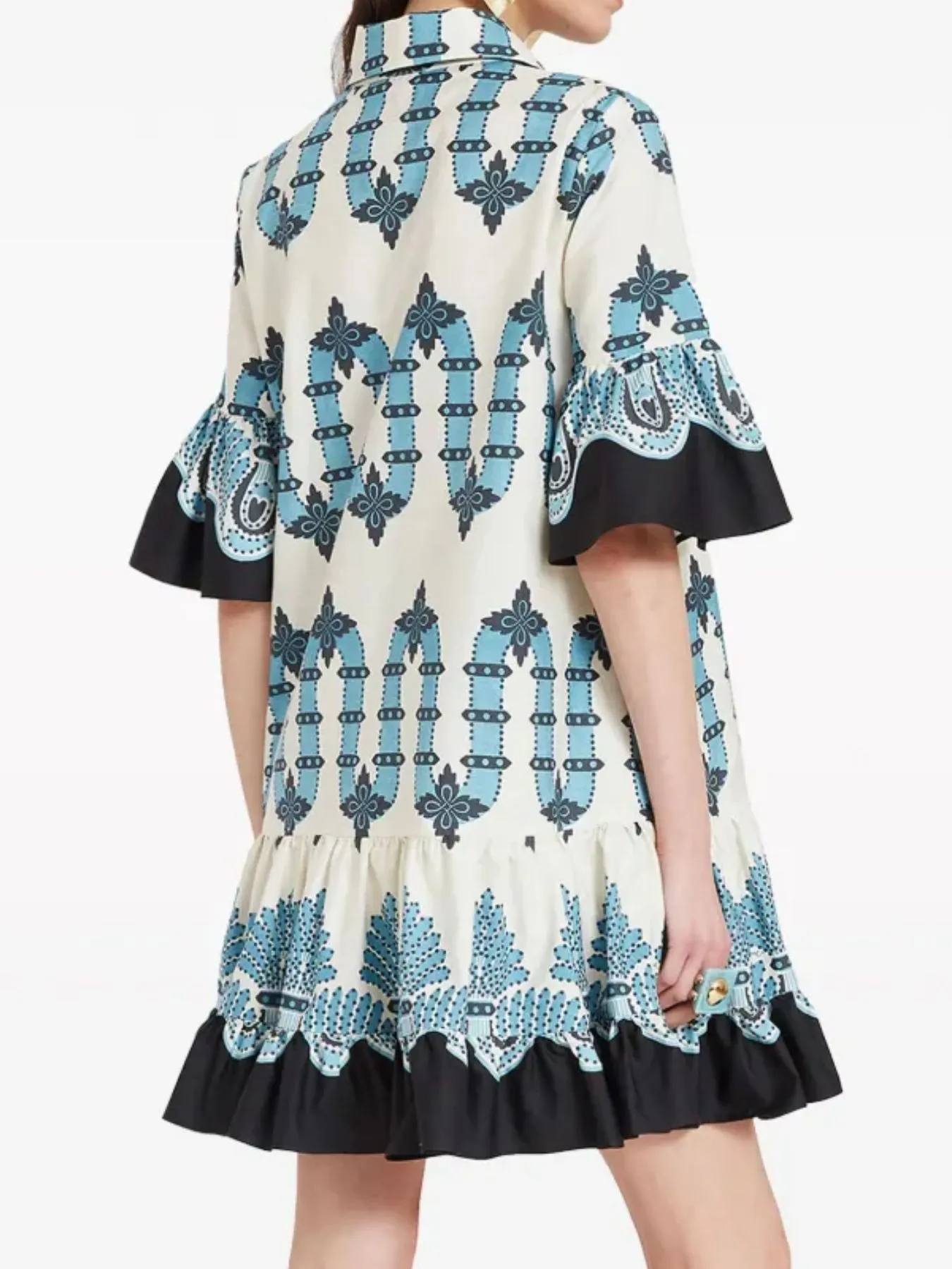 Floral Print Ruffle Sleeve Mini Dress - Image 17