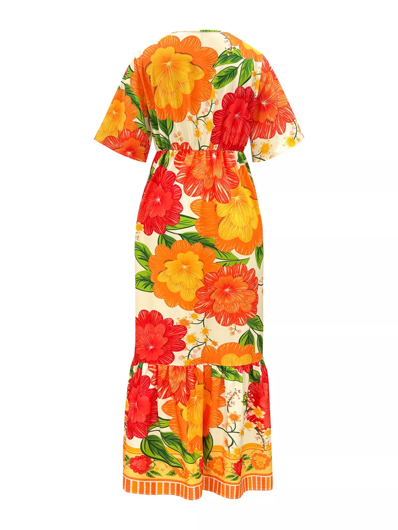 Floral Print V-Neck Maxi Dress - Image 3