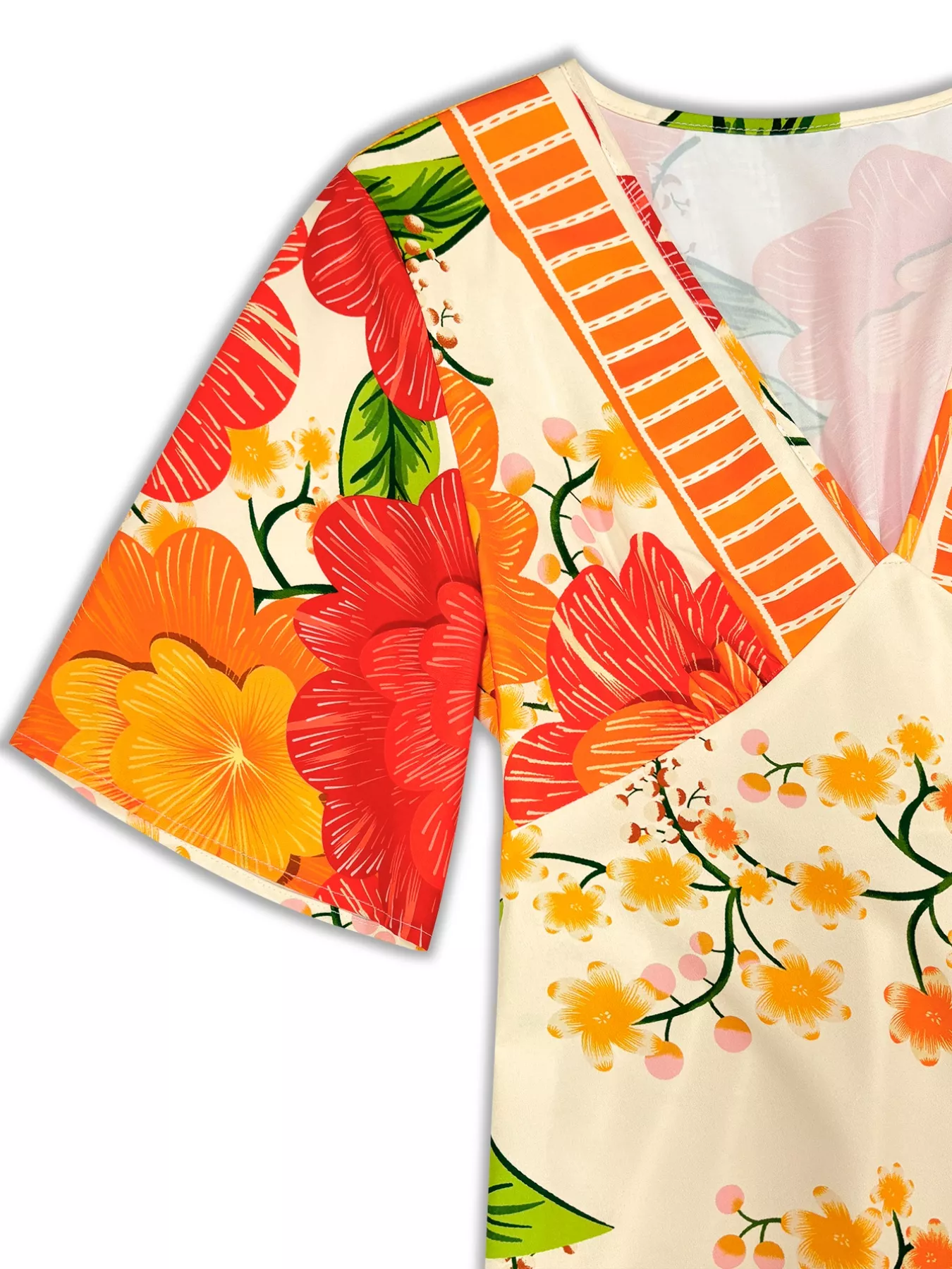Floral Print V-Neck Maxi Dress - Image 7