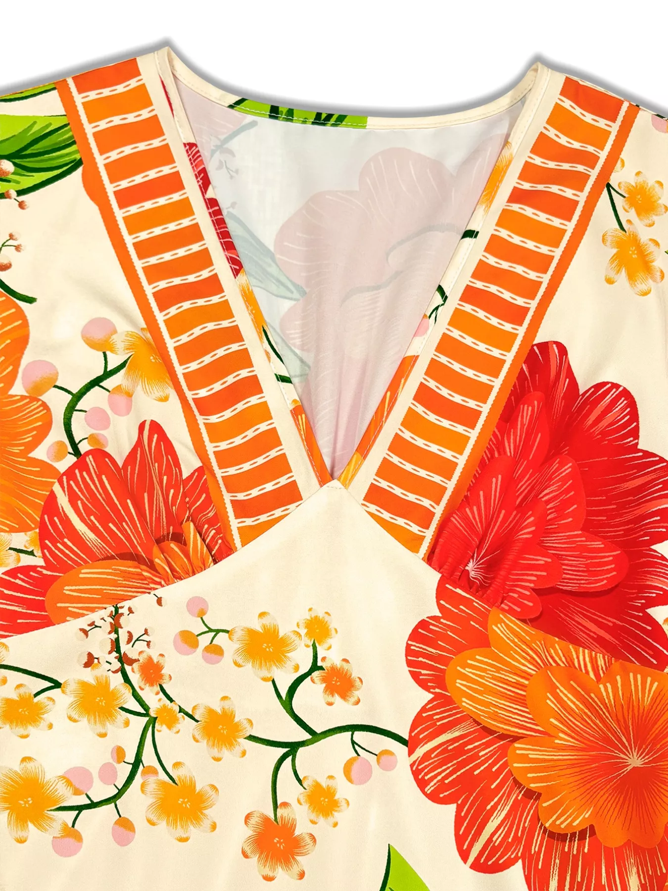Floral Print V-Neck Maxi Dress - Image 8