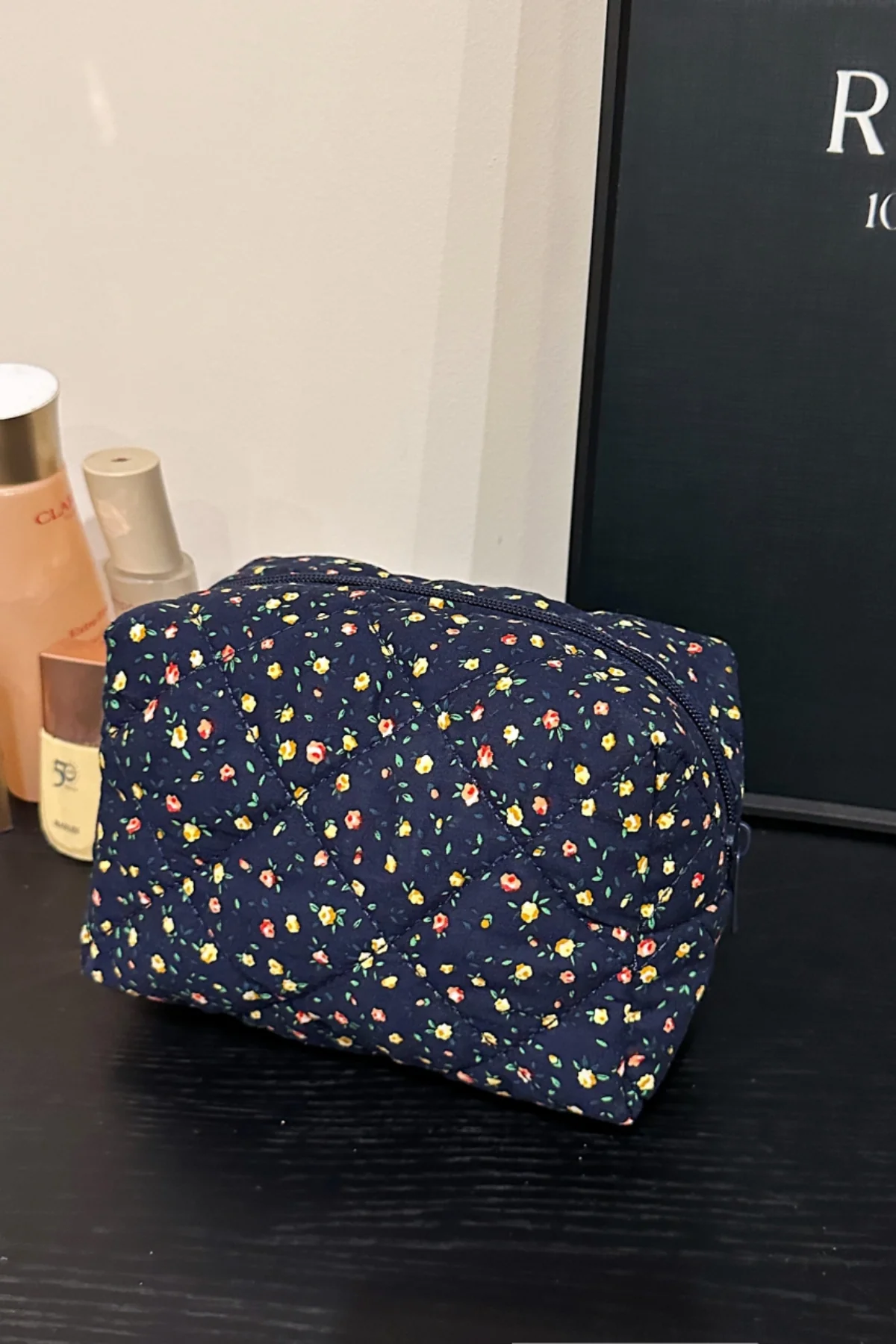 Floral Quilted Clutch with Plaid Lining - Image 10