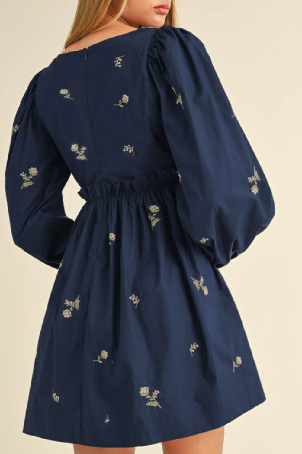 Floral Square Neck Balloon Sleeve Mini Dress - Image 5