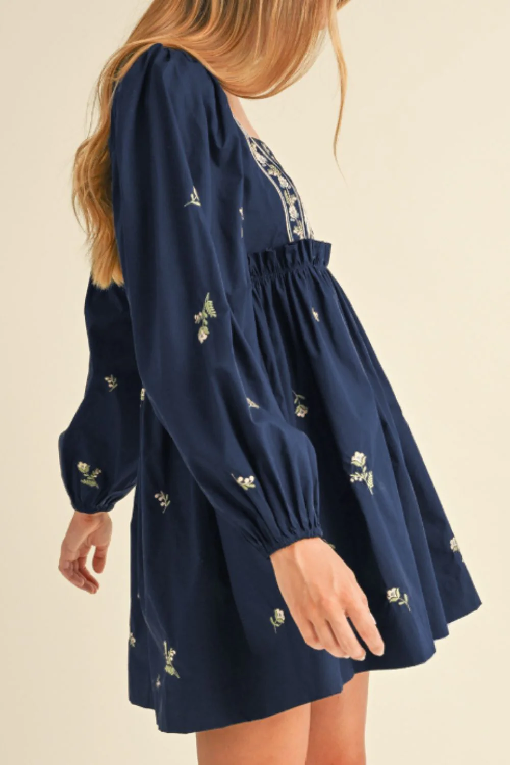Floral Square Neck Balloon Sleeve Mini Dress - Image 7