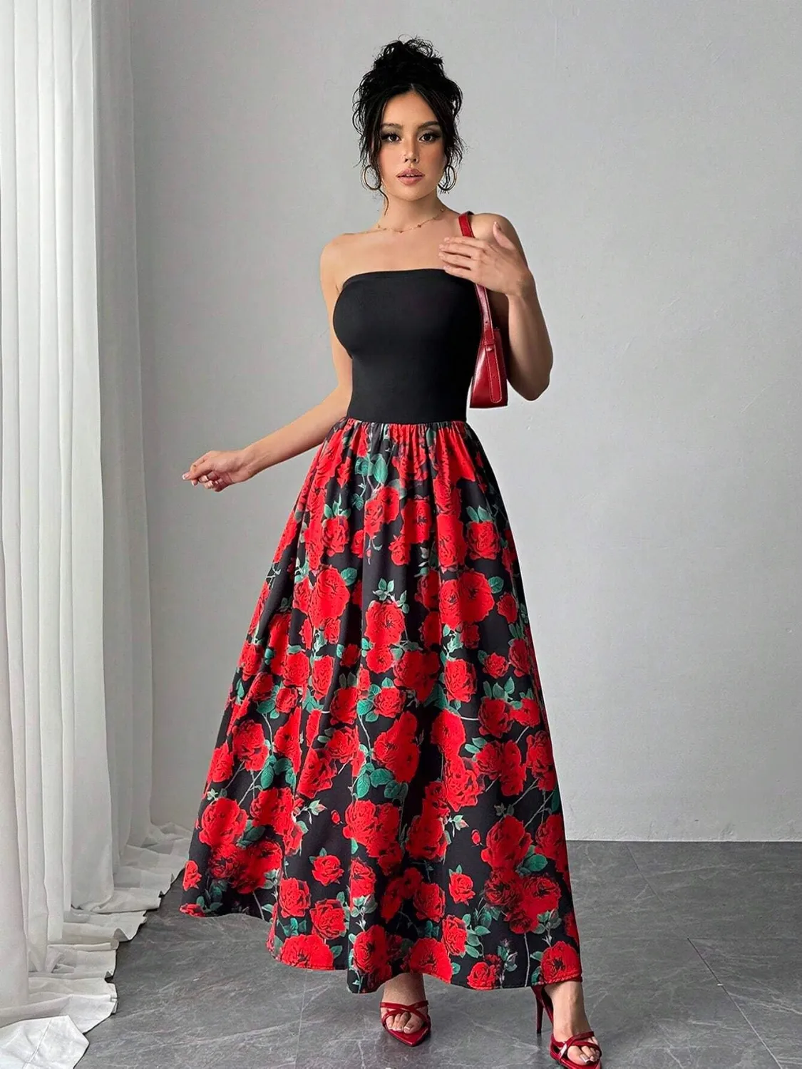 Floral Tube Maxi Dress - Image 4