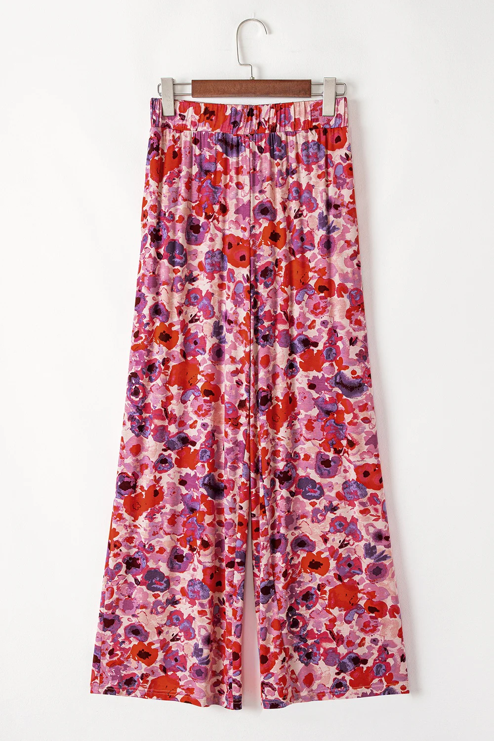 Floral Wide Leg Elastic High Waist Pants - Image 6