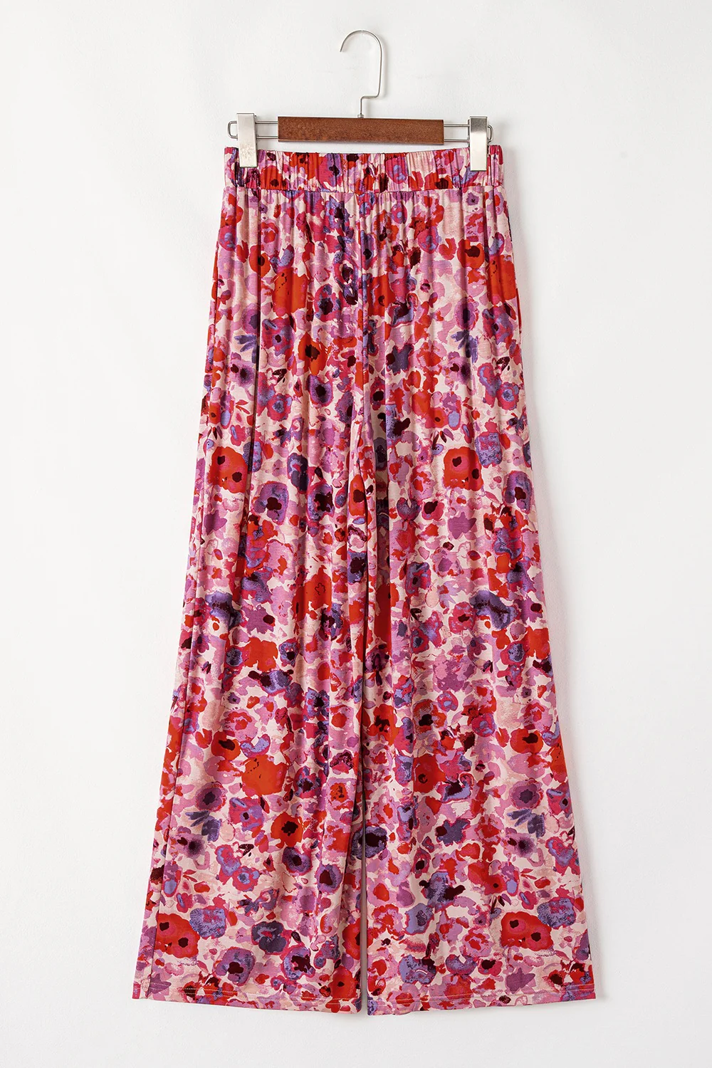 Floral Wide Leg Elastic High Waist Pants - Image 7