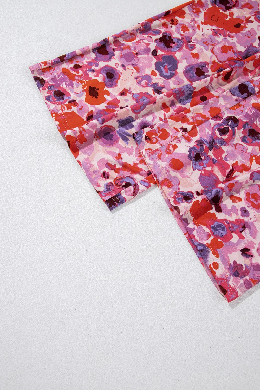 Floral Wide Leg Elastic High Waist Pants - Image 9