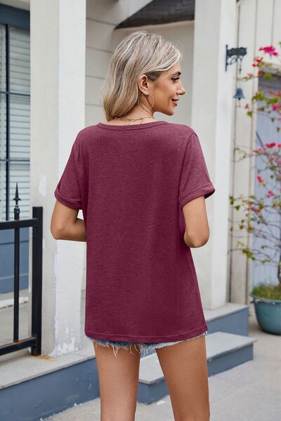 Florira Notched Short Sleeve T-Shirt - Image 22