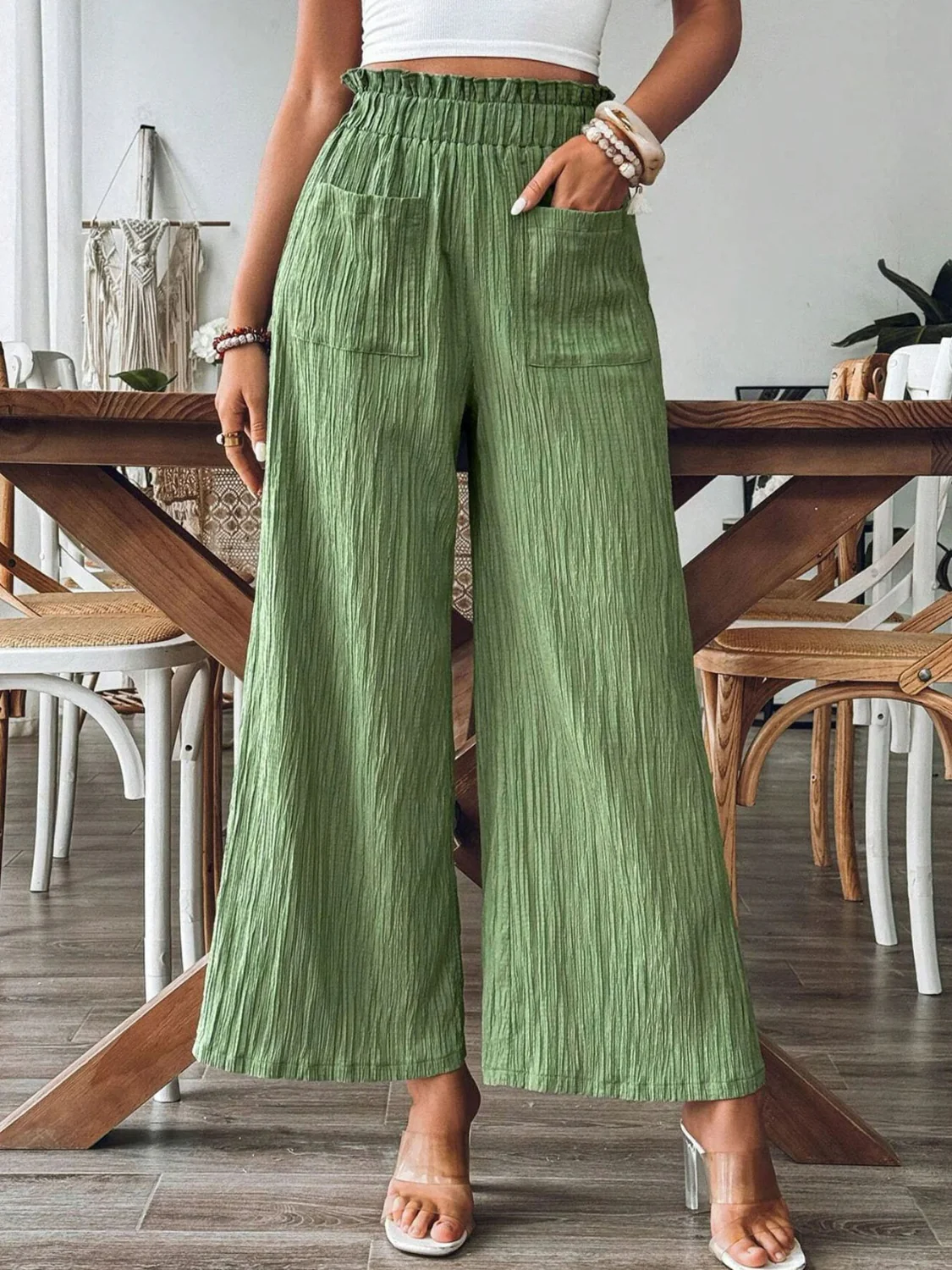Frill Wide Leg Pants - Image 4