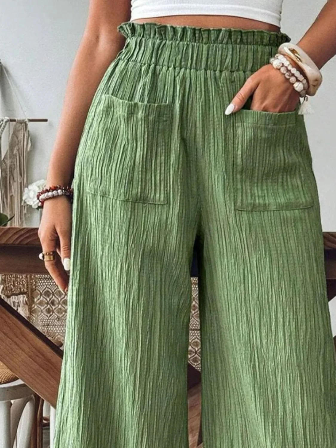 Frill Wide Leg Pants - Image 5