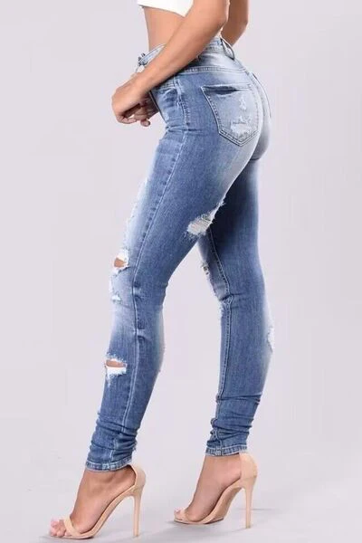 Full Size Distressed Skinny Jeans Plus Size - Image 3
