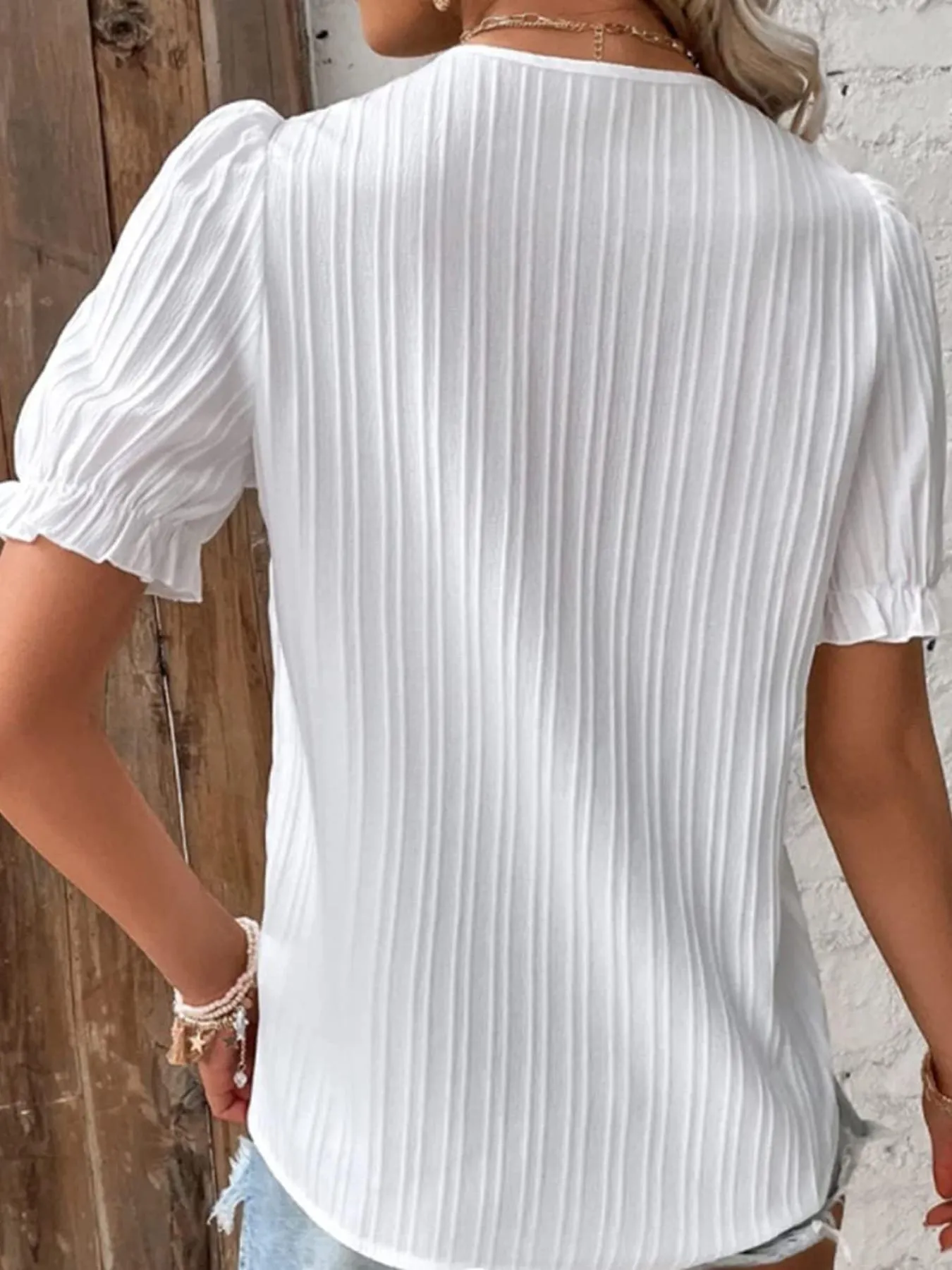 Full Size Lace Detail V-Neck Blouse Plus Size - Image 5