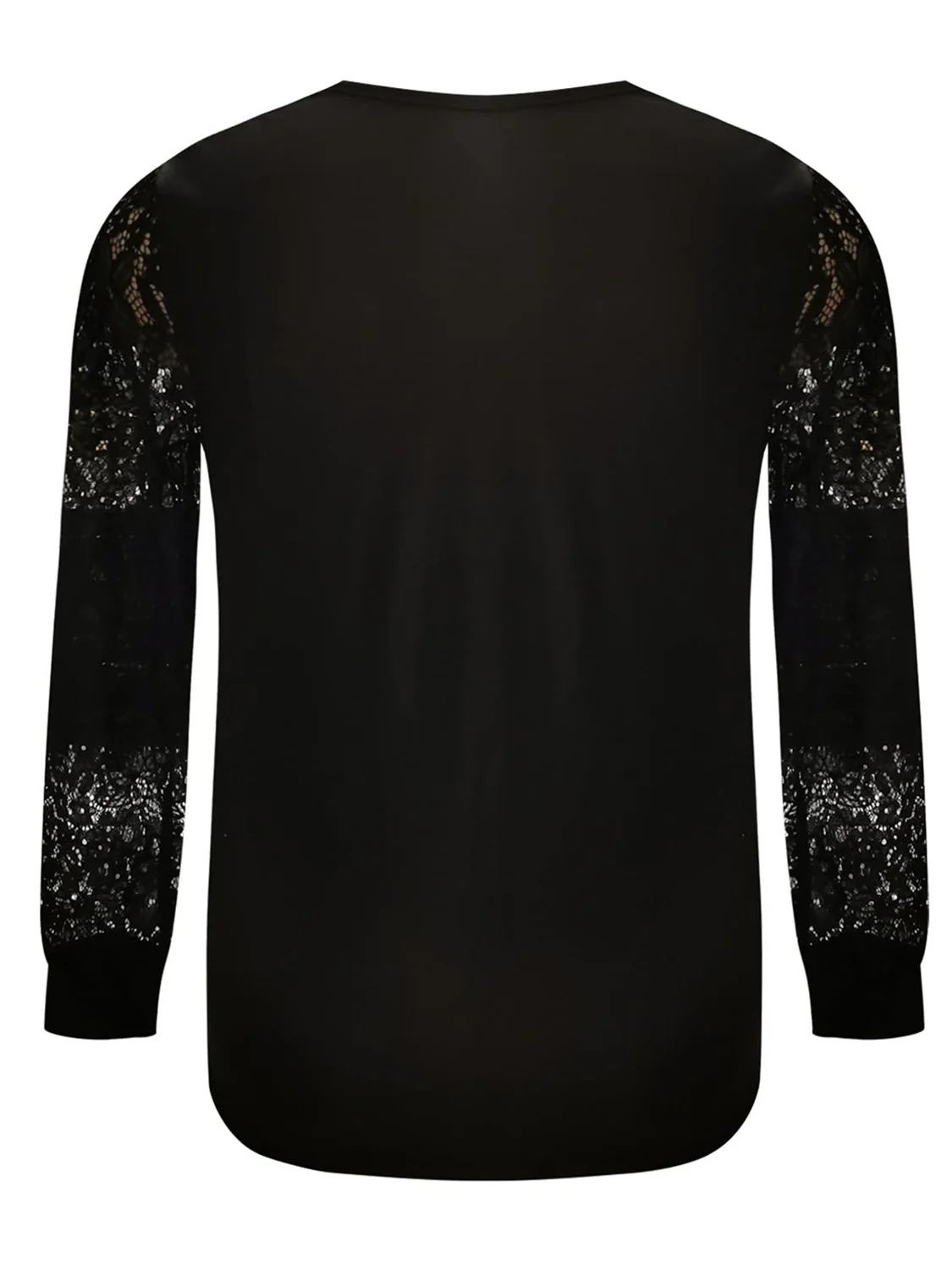 Full Size Lace Detail V-Neck Long Sleeve Blouse - Image 3