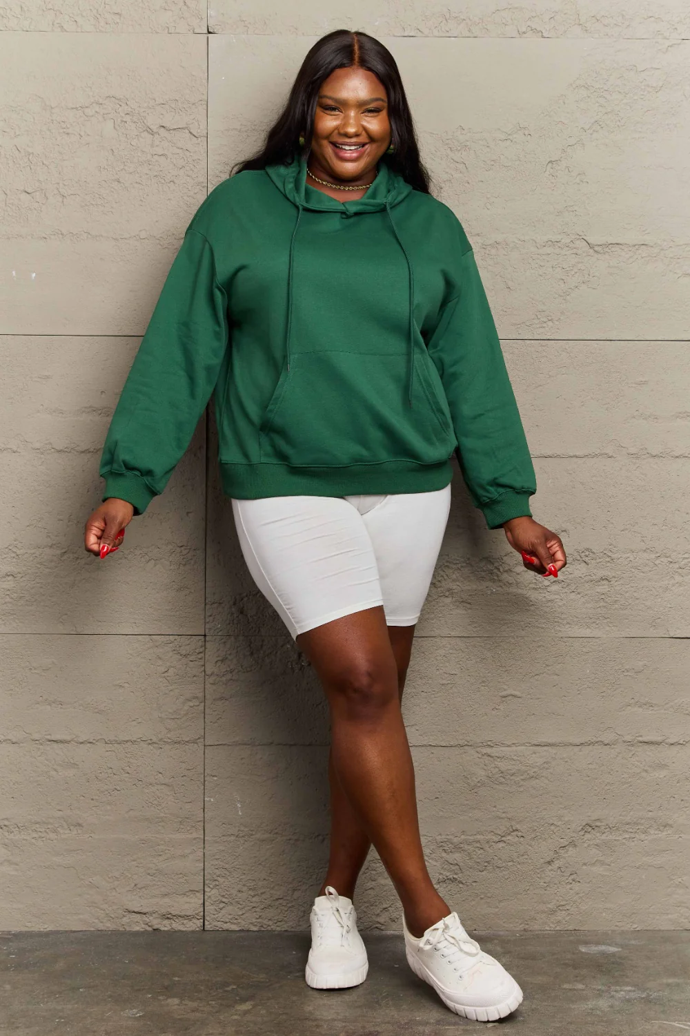 Full Size Long Sleeve Dropped Shoulder Hoodie - Image 22