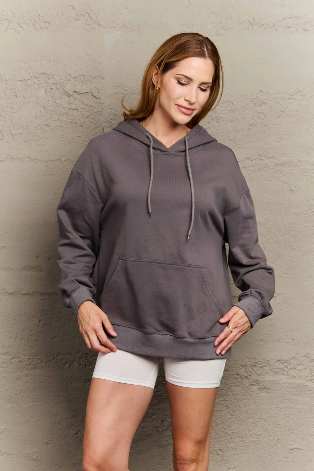 Full Size Long Sleeve Dropped Shoulder Hoodie - Image 23