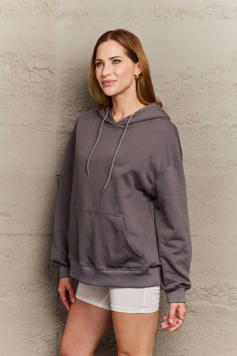 Full Size Long Sleeve Dropped Shoulder Hoodie - Image 25