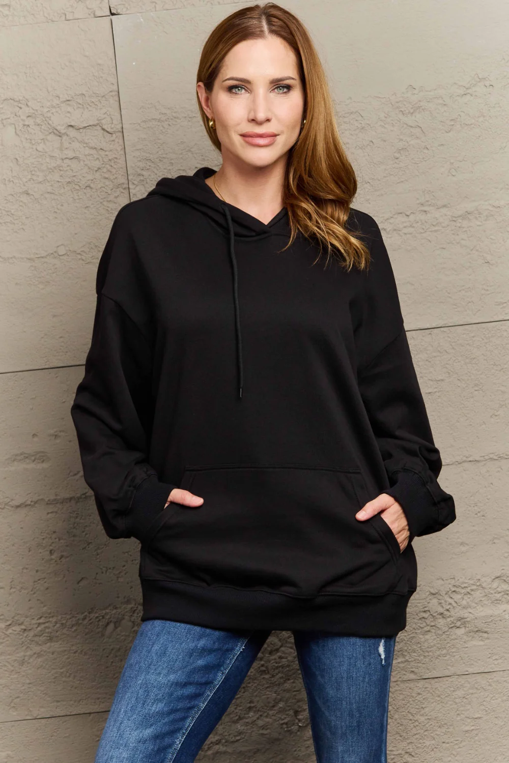 Full Size Long Sleeve Dropped Shoulder Hoodie - Image 31