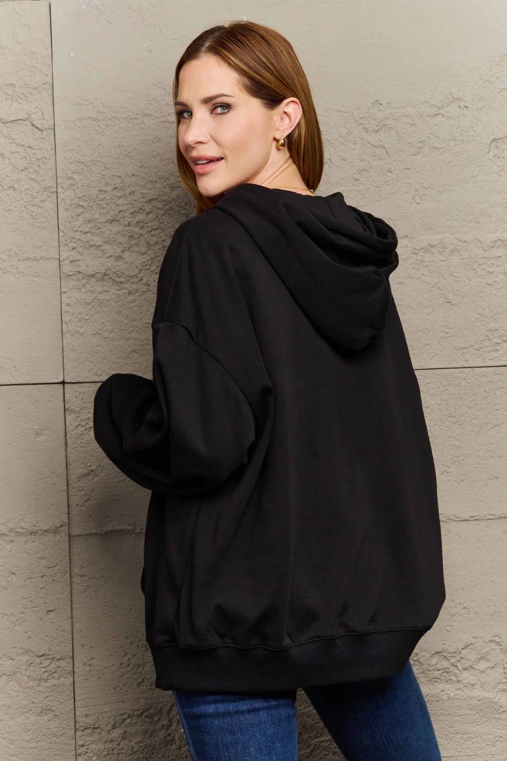 Full Size Long Sleeve Dropped Shoulder Hoodie - Image 33