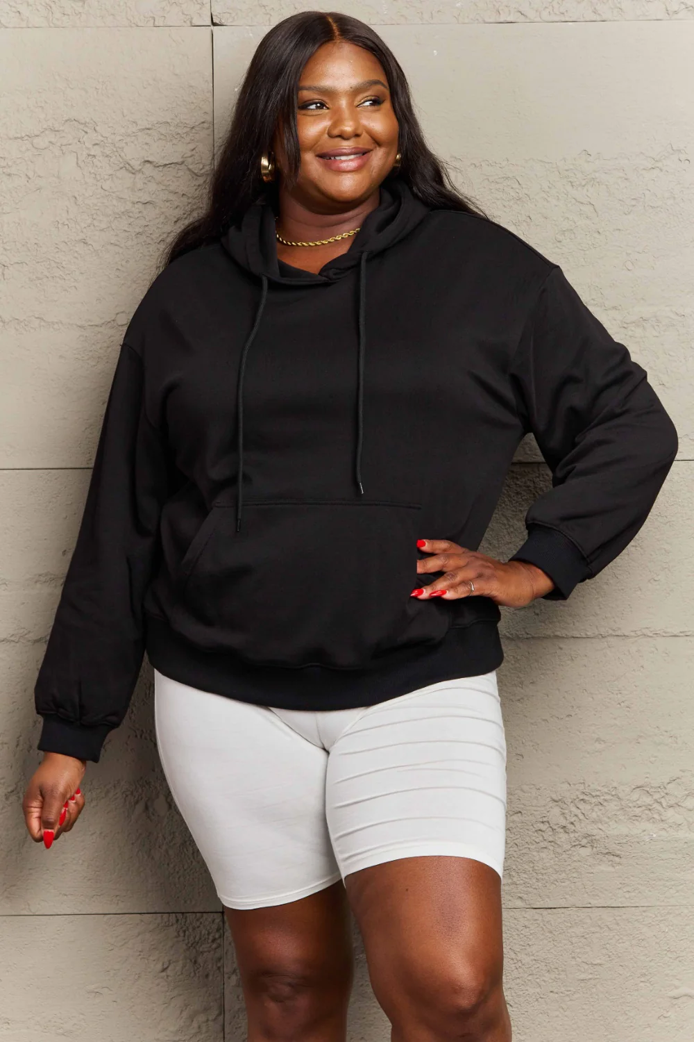Full Size Long Sleeve Dropped Shoulder Hoodie - Image 35