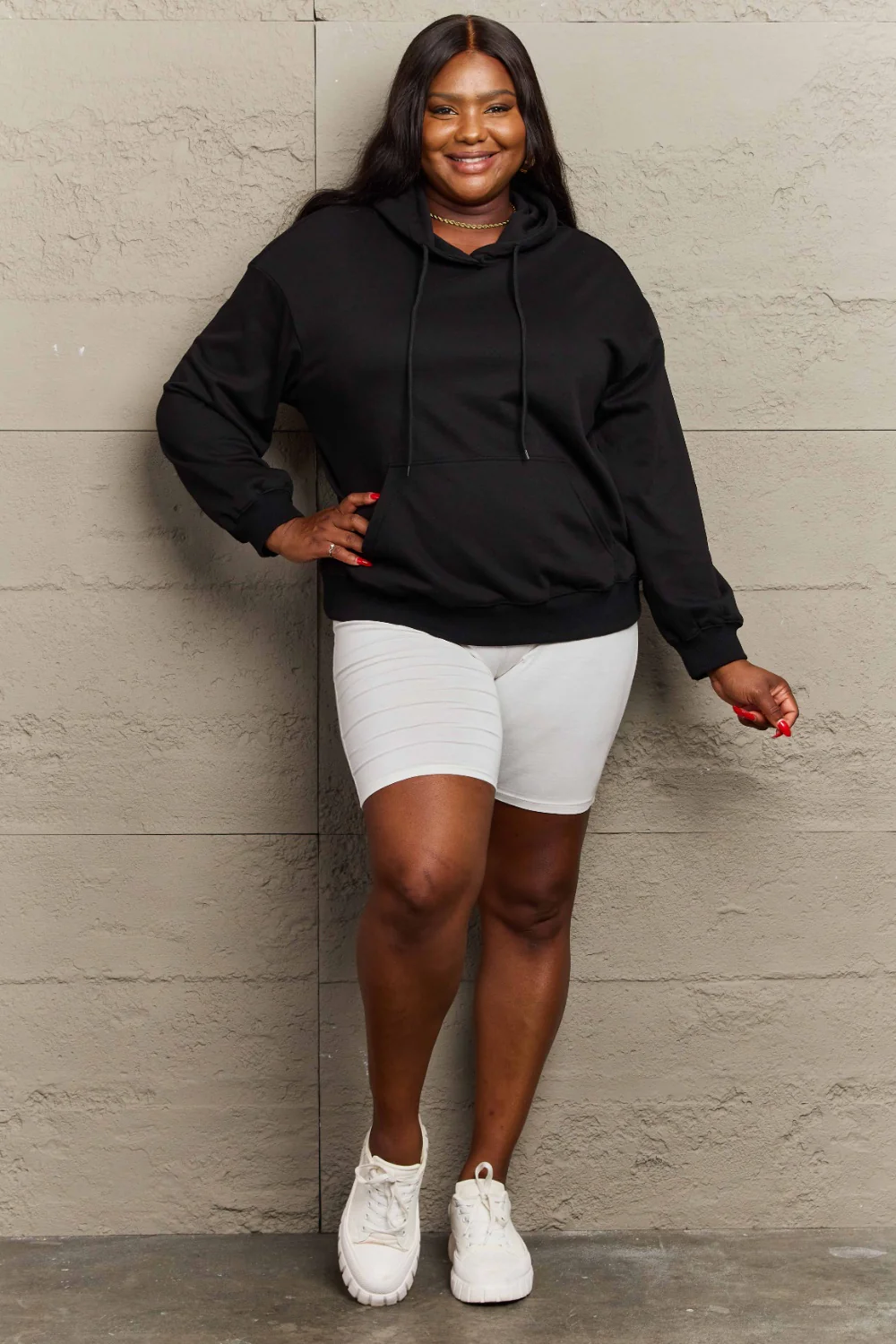 Full Size Long Sleeve Dropped Shoulder Hoodie - Image 36