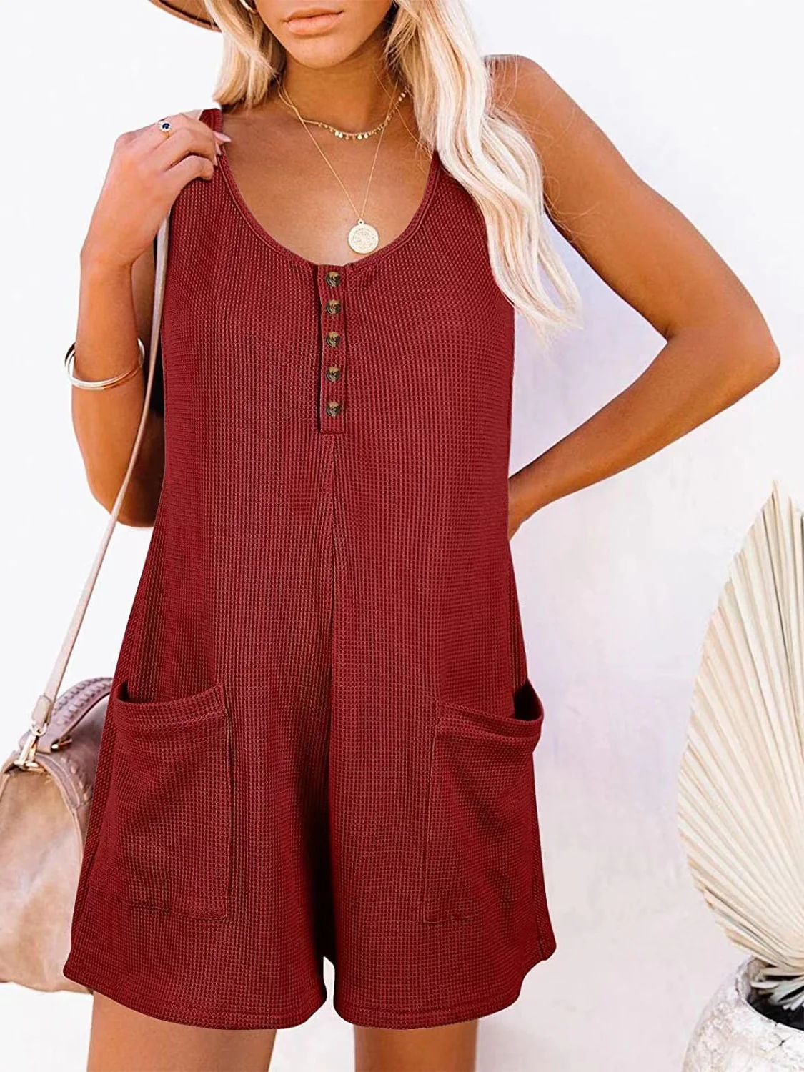 Full Size Pocketed Scoop Neck Sleeveless Romper - Image 7