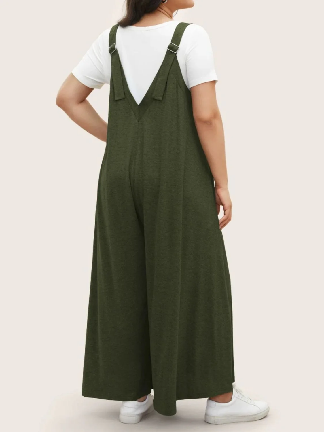 Full Size Pocketed Wide Leg Overalls - Image 12