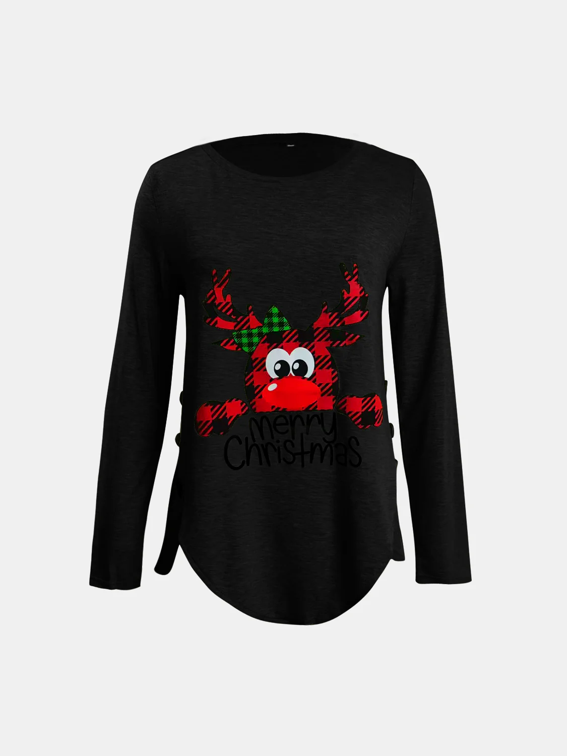 Full Size Reindeer Round Neck Long Sleeve T-Shirt - Image 10