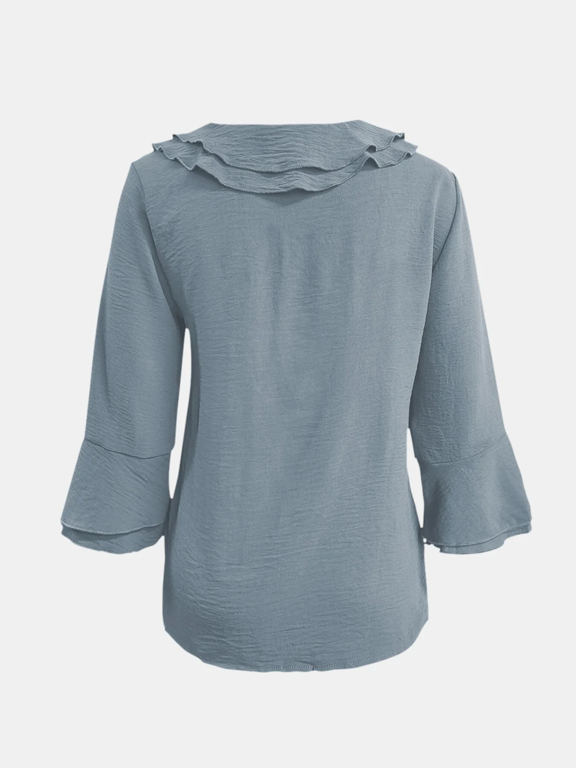 Full Size Ruffled V-Neck Flounce Sleeve Blouse - Image 15