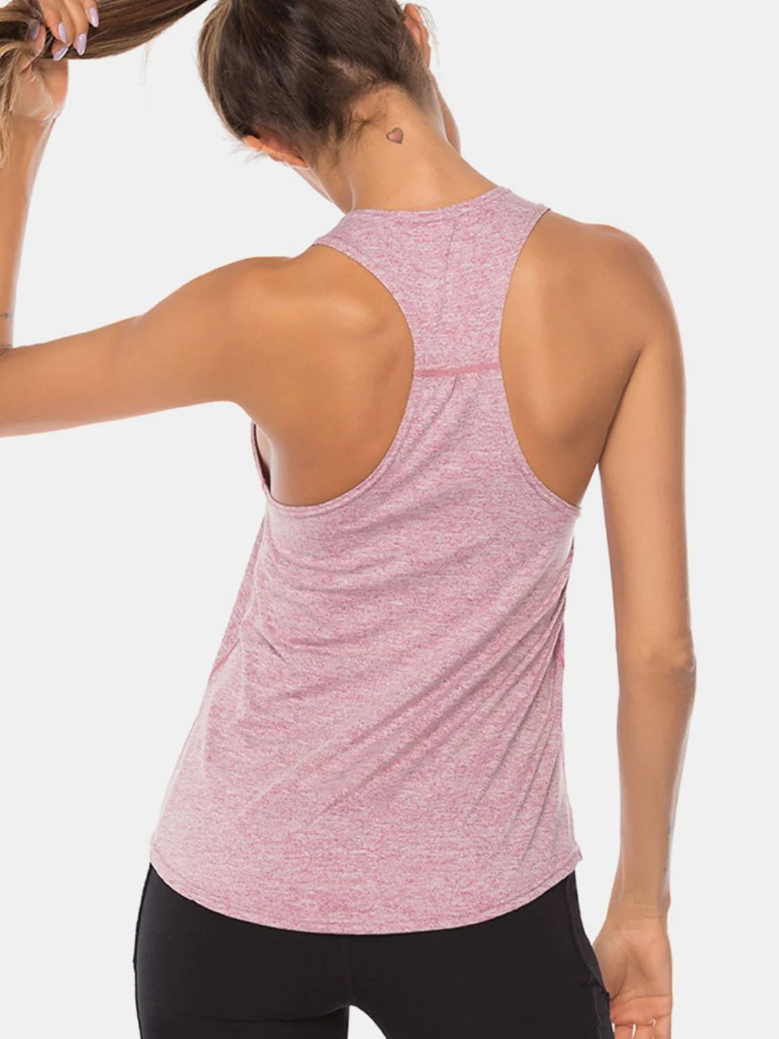 Full Size Scoop Neck Wide Strap Active Tank - Image 8