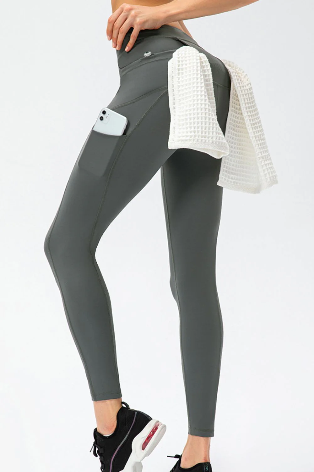 Full Size Slim Fit High Waist Long Sports Pants with Pockets - Image 7