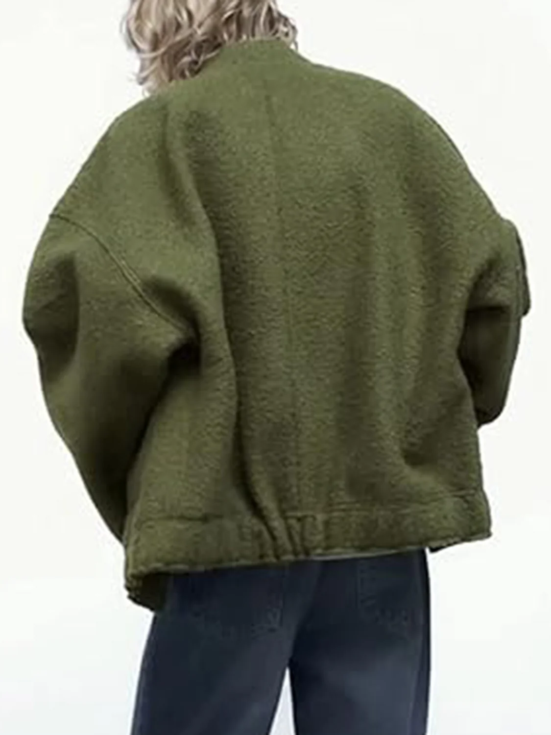 Full Size Snap Down Drop Shoulder Jacket - Image 17
