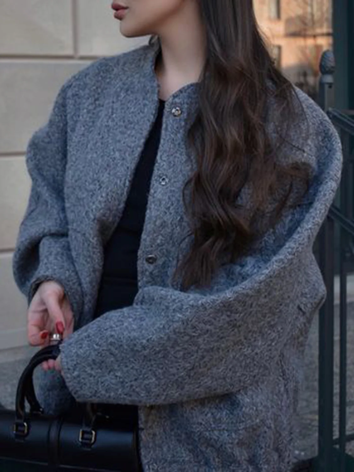 Full Size Snap Down Drop Shoulder Jacket - Image 8