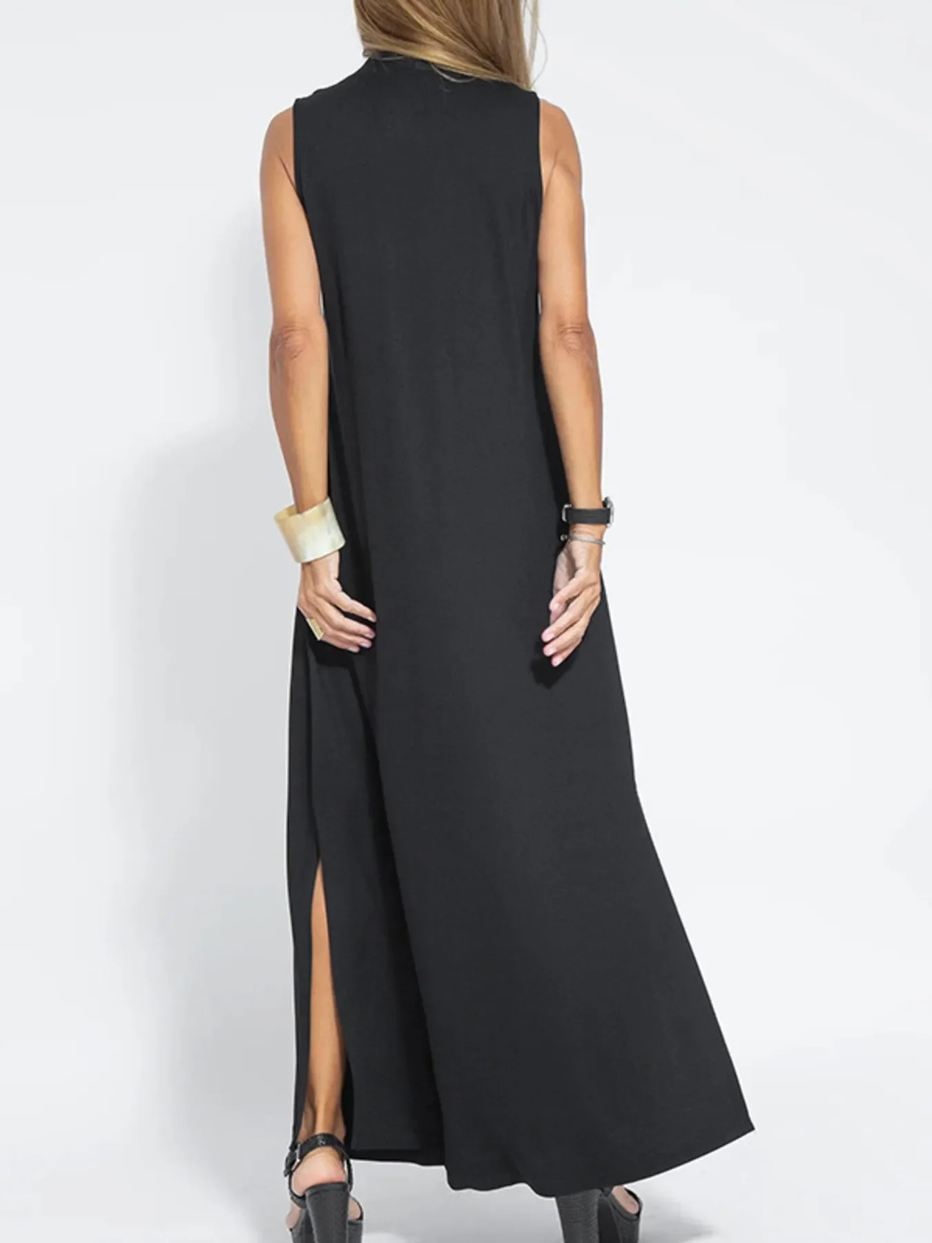 Full Size V-Neck Sleeveless Maxi Dress with Slit Plus Size - Image 11