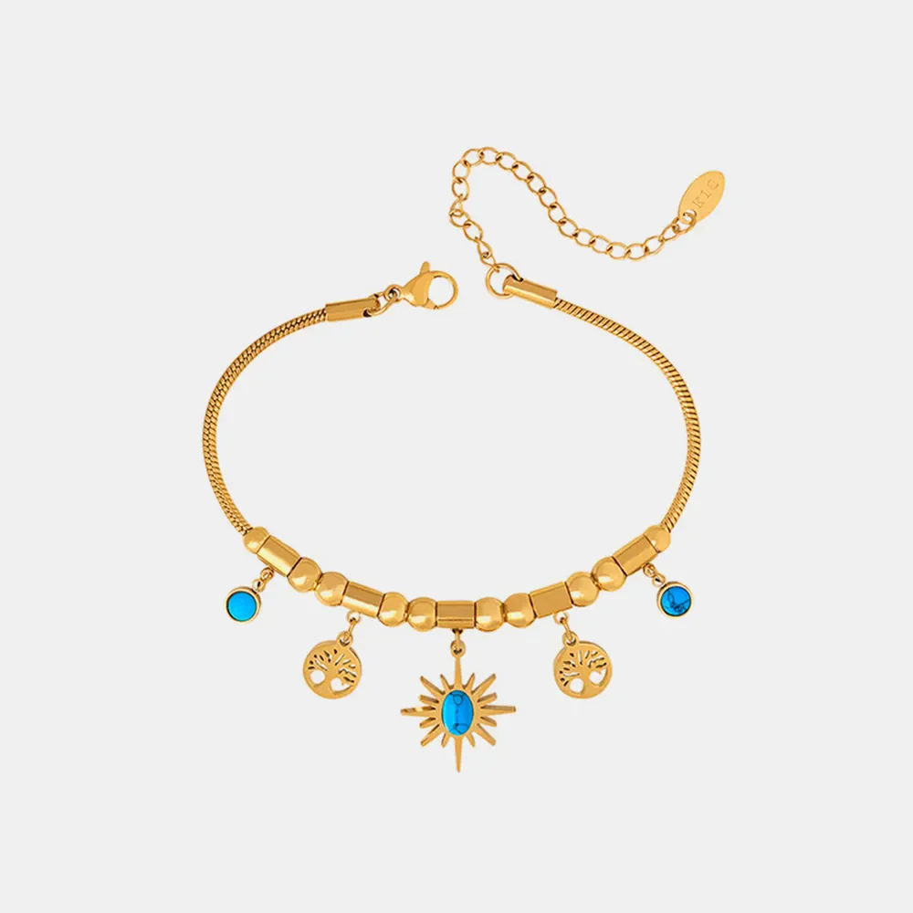 Gold-Plated Titanium Steel Charm Bracelet - Image 4