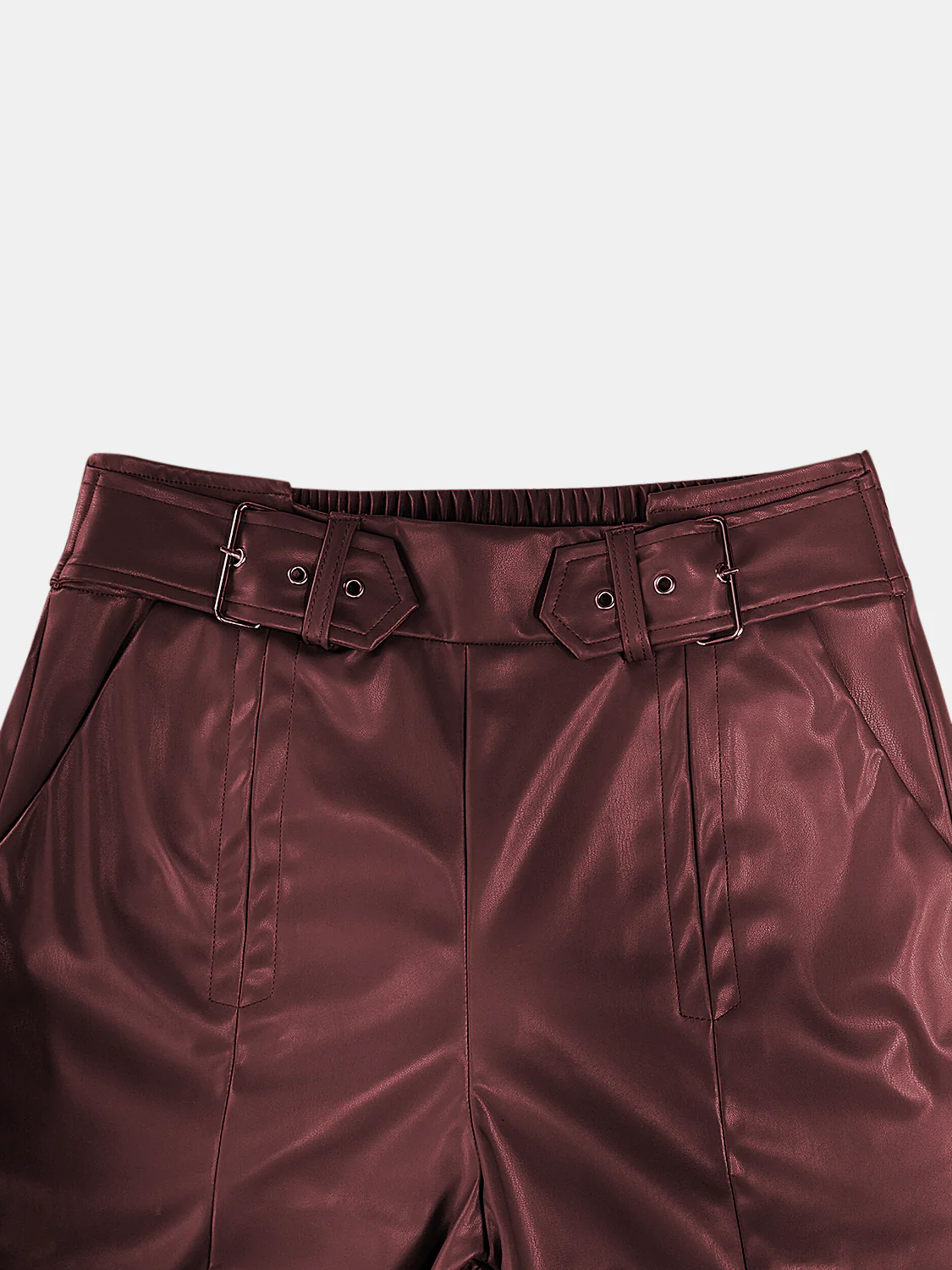 Half Elastic Waist Wide Leg Pants - Image 5