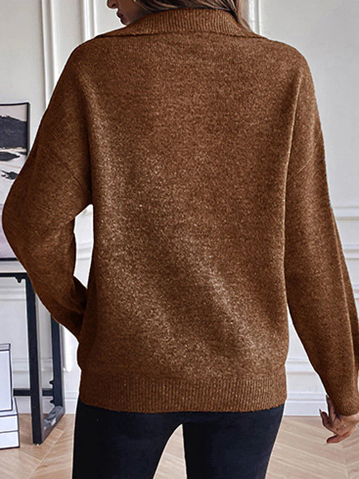 Half Zip Dropped Shoulder Sweater - Image 12