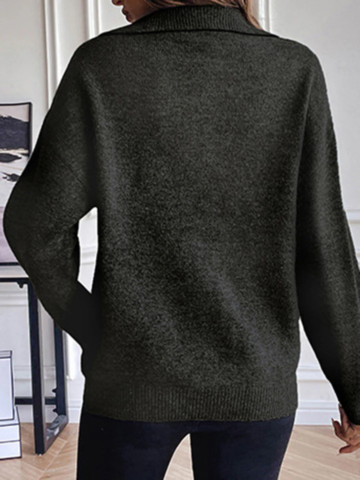 Half Zip Dropped Shoulder Sweater - Image 9