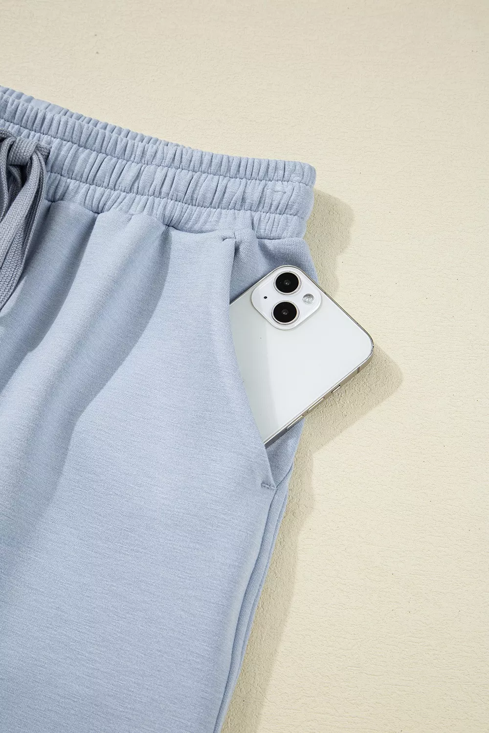 Half Zip Thumbhole Sleeve Hoodie and Pants 2pcs Outfit - Image 11