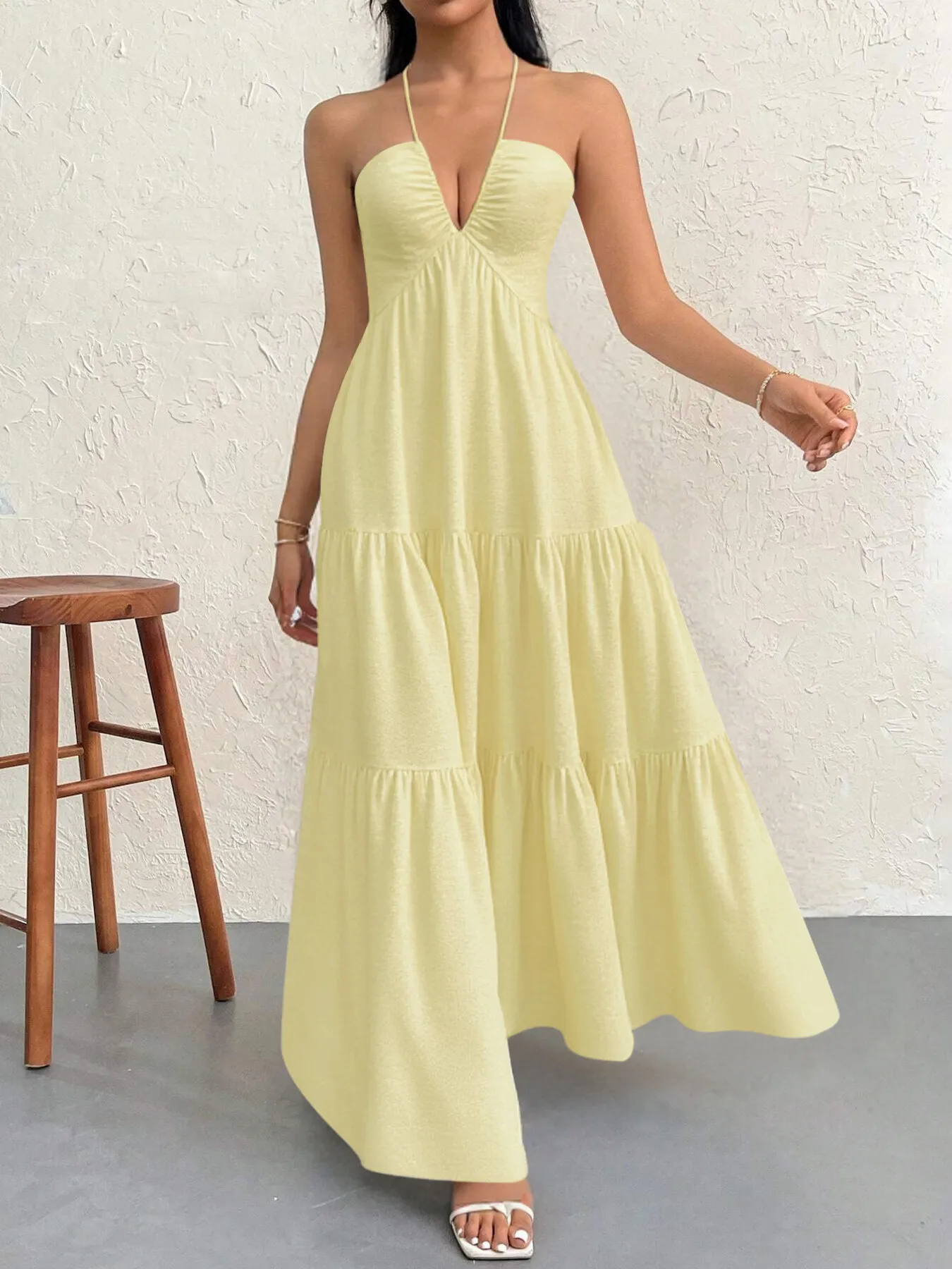 Halter Neck Tiered Maxi Dress - Image 6