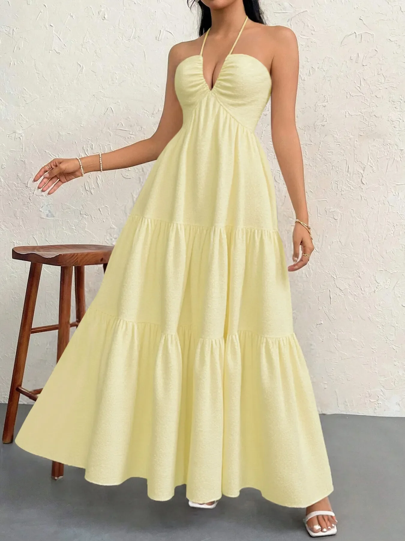 Halter Neck Tiered Maxi Dress - Image 9
