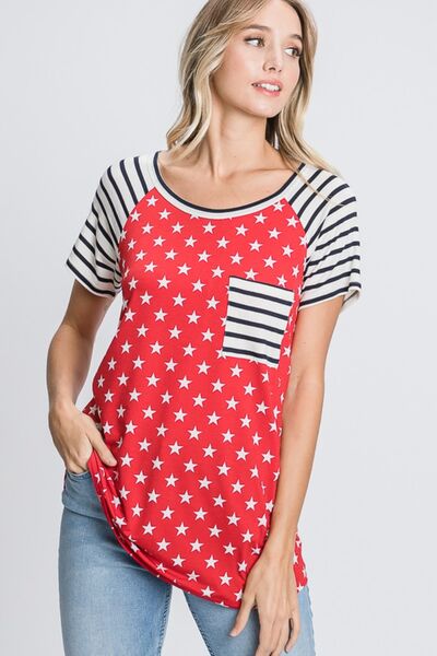 Heimish Full Size Star & Striped Round Neck Short Sleeve T-Shirt Plus Size - Image 4