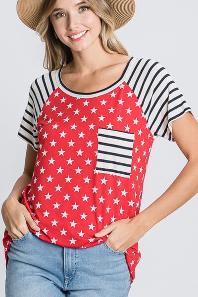 Heimish Full Size Star & Striped Round Neck Short Sleeve T-Shirt Plus Size - Image 5