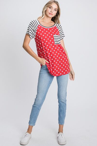Heimish Full Size Star & Striped Round Neck Short Sleeve T-Shirt Plus Size - Image 6