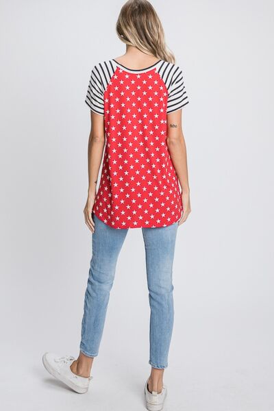 Heimish Full Size Star & Striped Round Neck Short Sleeve T-Shirt Plus Size - Image 7