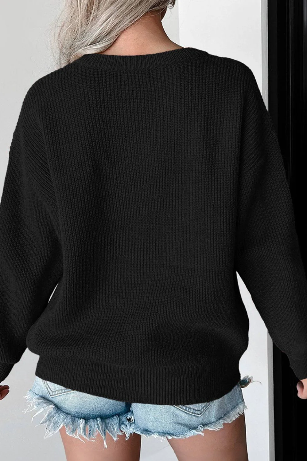 HELLO PUMPKIN Round Neck Long Sleeve Sweater - Image 3