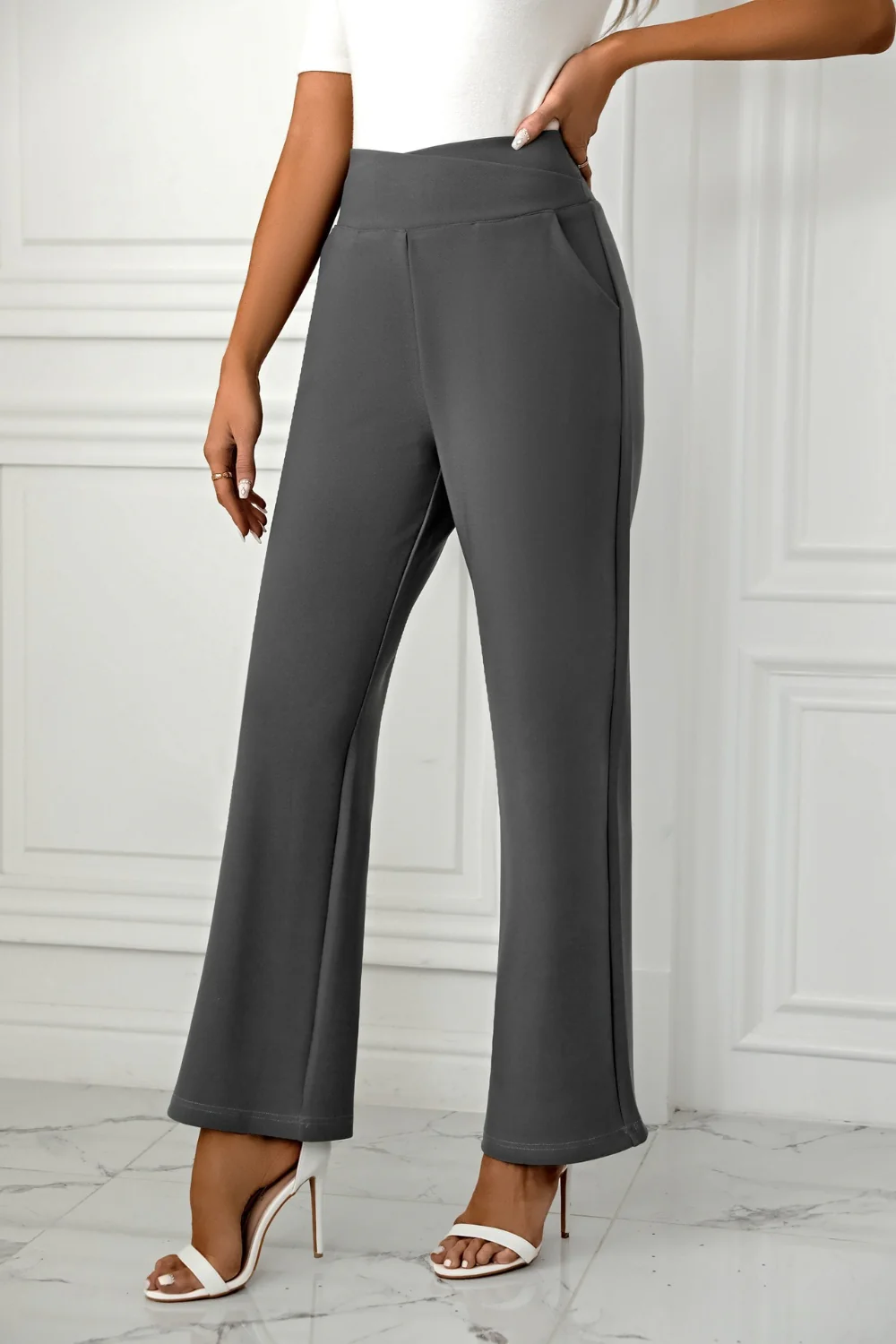 High Waist Straight Leg Pants - Image 13